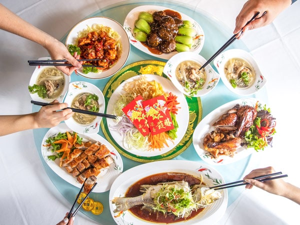 Array of food for Lunar New Year from Dragon's Court in Darwin