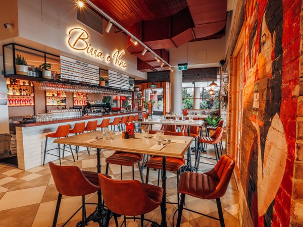 the restaurant interior of Fratelli Fresh