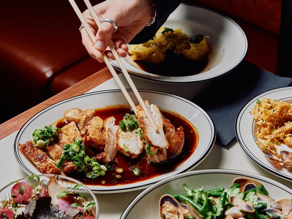 a half roast chicken at Moonhouse