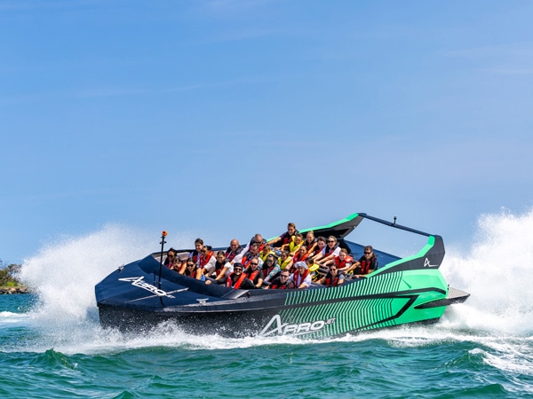 passengers having fun on the Arro Jet, Gold Coast, Qld