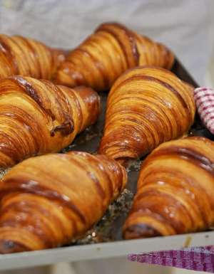 a tray of croissants at Black Cockatoo Bakery, Katoomba