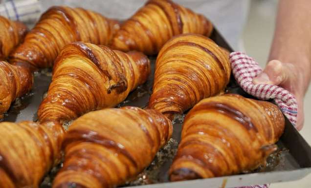a tray of croissants at Black Cockatoo Bakery, Katoomba