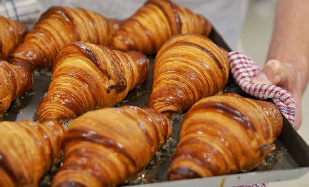 a tray of croissants at Black Cockatoo Bakery, Katoomba