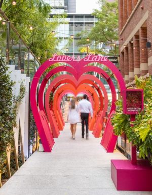a couple walking along Lovers Lane