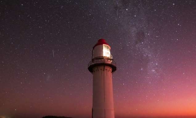 the Quobba Lighthouse under the stars, north of Carnarvon