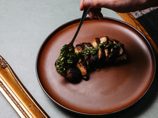 a close-up shot of food on the plate at Lona Misa 