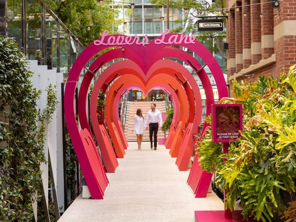 a couple walking along the Lovers Lane