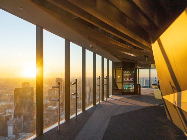 sunrise viewed from Melbourne Skydeck