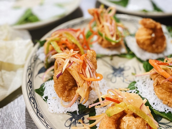 a close-up shot of a dish at NNQ Vietnamese