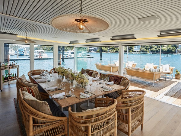 the elegant restaurant interior of Ormeggio at the Spit