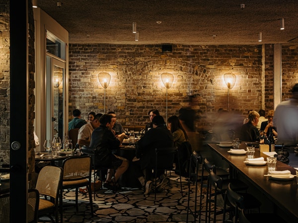 the dimly lit interior of Redbird Chinese, Sydney