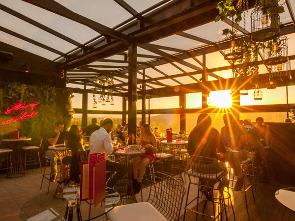 sunset views at Canberra Rex Hotel rooftop bar, The Howling Moon
