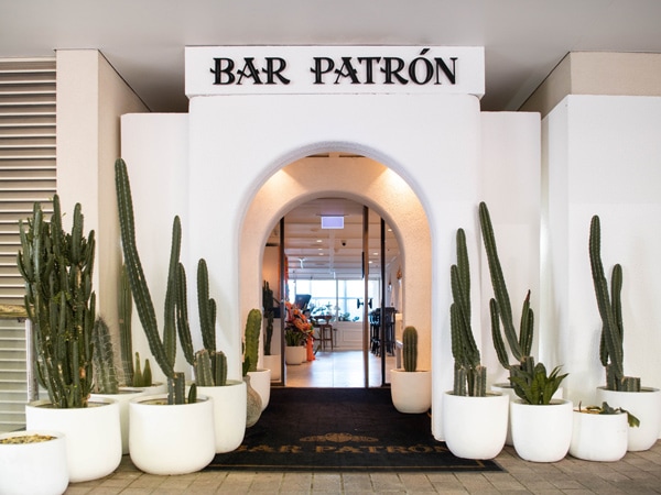 the entrance of Bar Patrón