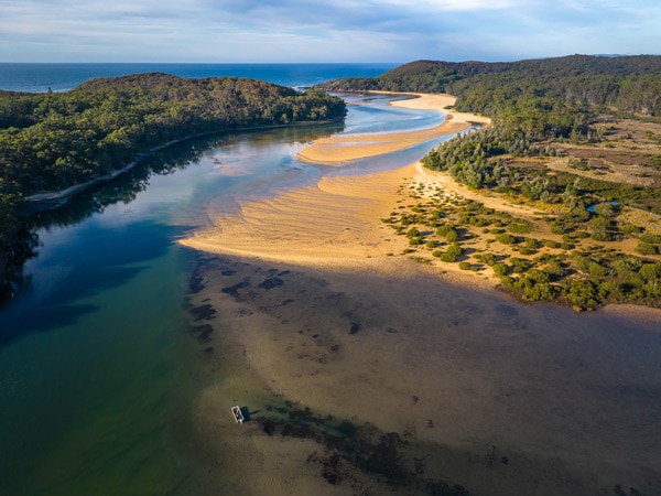 an aerial view of Wapengo Rocks