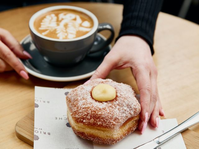 coffee and bronut at Brioche by Phillip, Melbourne