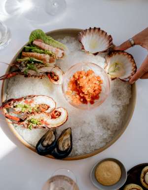 a seafood platter at Stokehouse, St Kilda restaurants