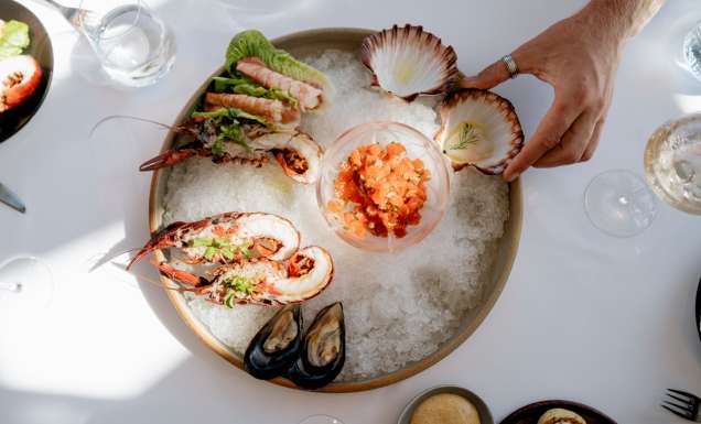 a seafood platter at Stokehouse, St Kilda restaurants