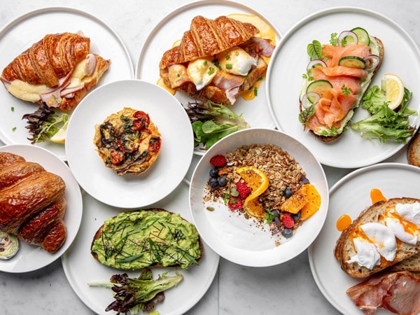 a spread of food on the table at Daily Greens, Paddington