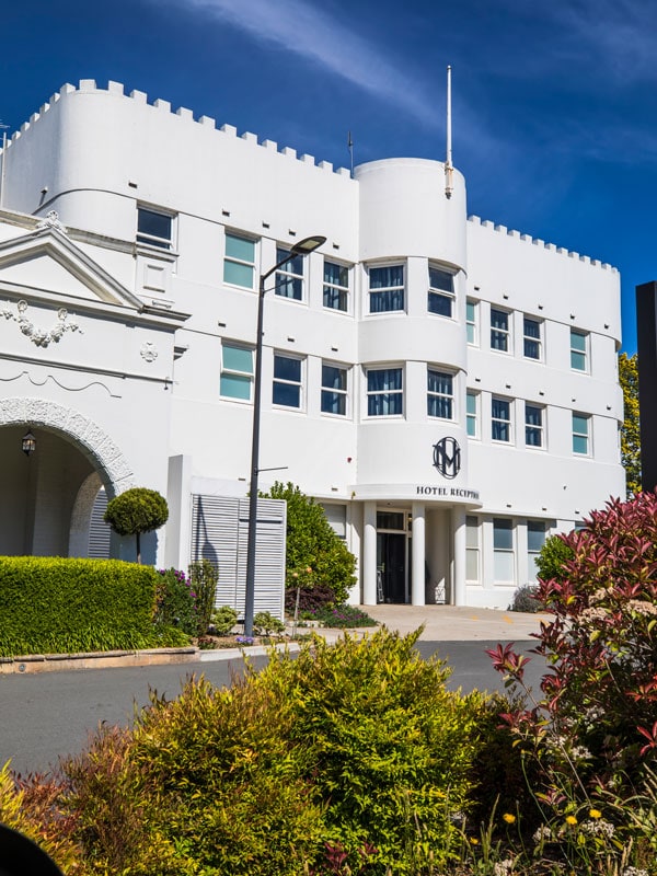 the white building exterior of The Wintergarden, Hydro Majestic, Medlow Bath in Megalong Valley