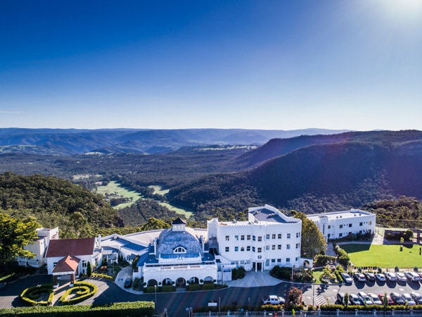 an aerial view of The Wintergarden, Hydro Majestic, Medlow Bath in Megalong Valley