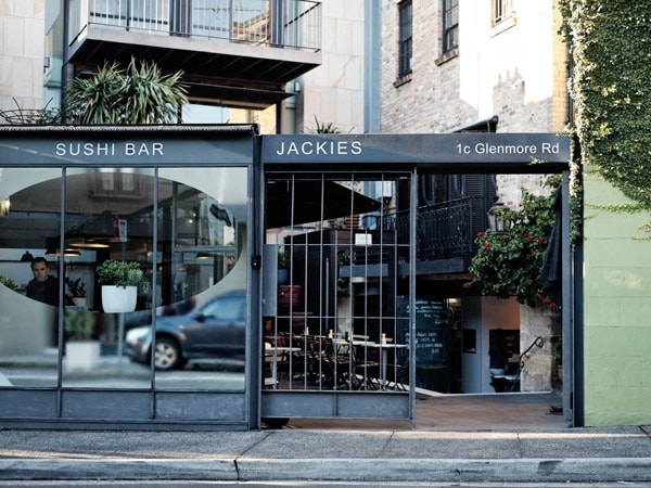 the exterior of Jackies cafe in the shopping district in Paddington