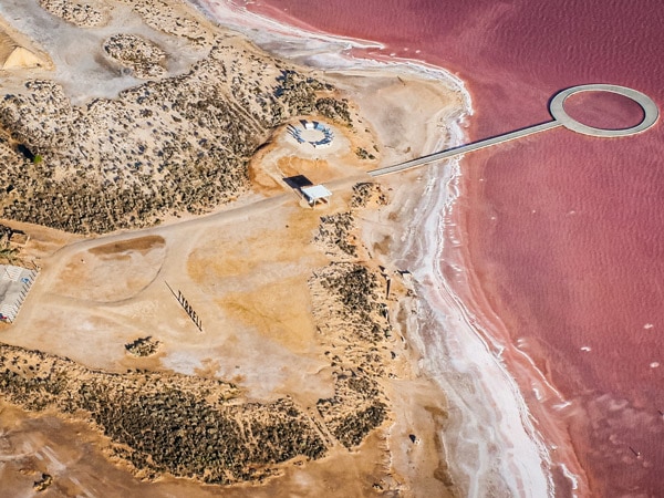 an aerial view of Lake Tyrrell