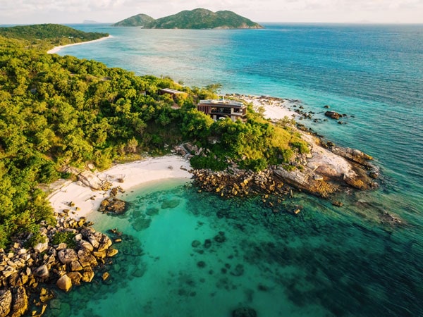 an aerial view of The House at Lizard Island