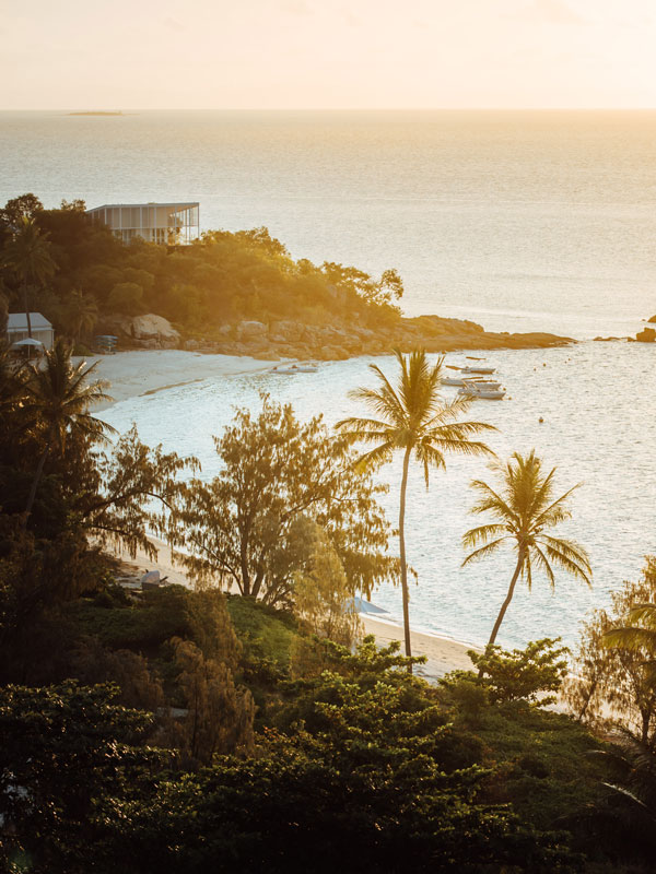 an aerial view of Lizard Island and Great Barrier Reef 