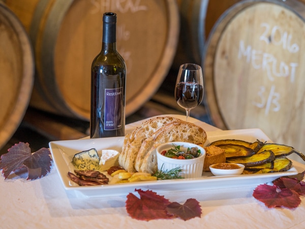 wine tasting and cheese platter at Restdown Wines, Barham