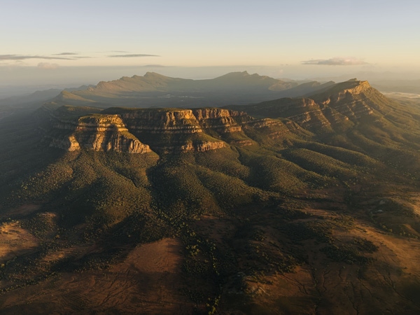 an aerial view of the Wilpena Pound