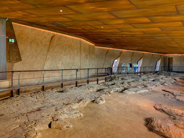fossils inside the Australian Age of Dinosaurs Museum, Winton