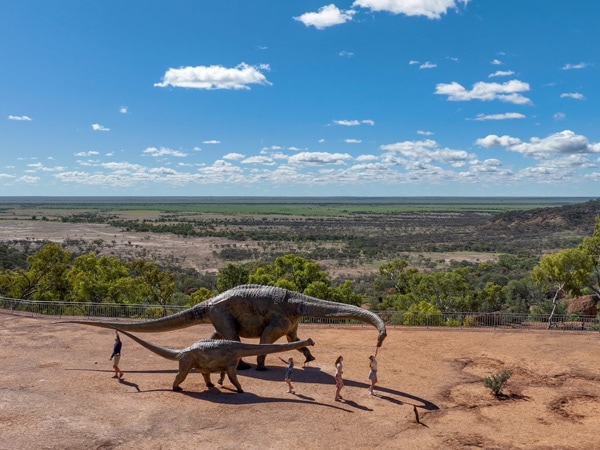 a dinosaur display at Winton