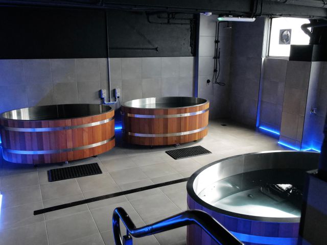 ice bath barrels at The Feel Good Hood, Hawthorn