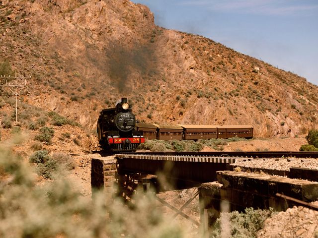 a steam train along the Pichi Pichi Railway