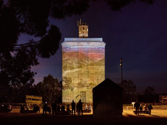 the Quorn Silo Light Show, Flinders Ranges