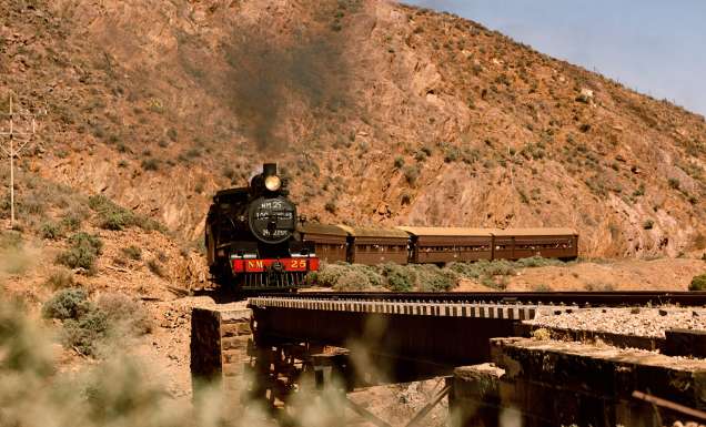 a steam train along the Pichi Pichi Railway