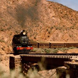 a steam train along the Pichi Pichi Railway
