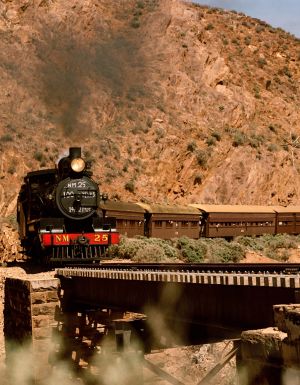 a steam train along the Pichi Pichi Railway