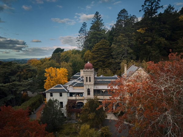old stone homestead in Daylesford Victoria in autumn