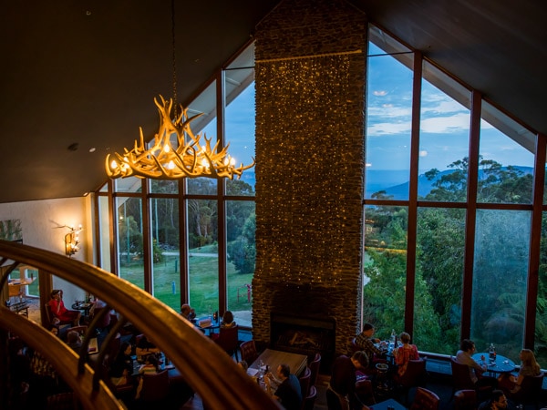 guests dining at Eucalypt Restaurant inside the Fairmont Resort & Spa, Leura in the Blue Mountains
