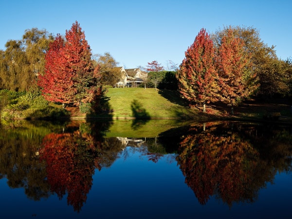 the lake at Fairmont Resort Blue Mountains in autumn