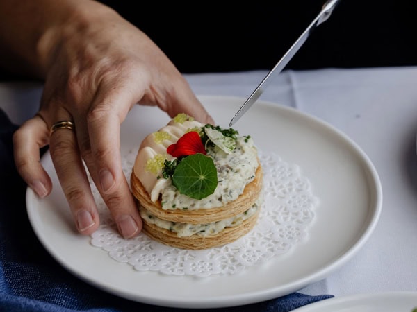 a French dessert on a plate at Frenchie, Newcastle
