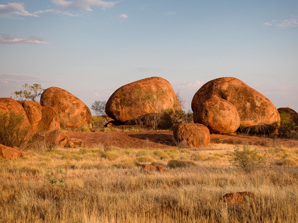 ochre granite boulders known as Karlu Karlu or Devils Marbles