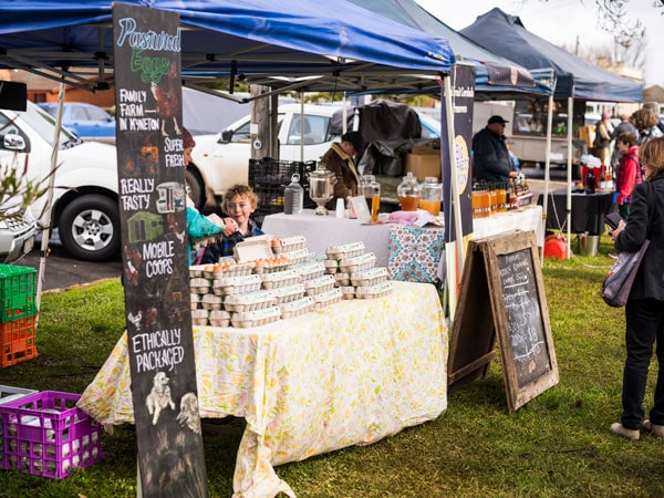 a market stall at Kyneton Farmers Market