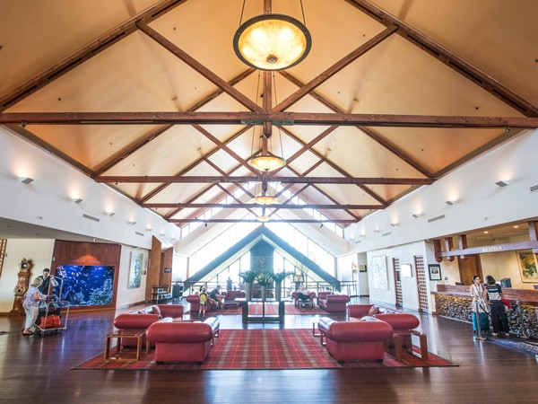 a look inside the lobby at Fairmont Resort in Leura