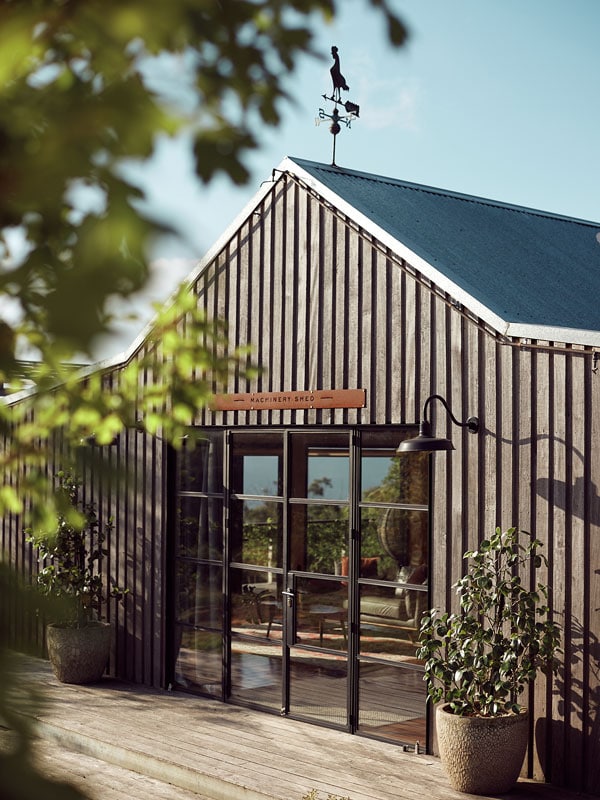 the exterior of The Machinery Shed at Logan Brae Orchards