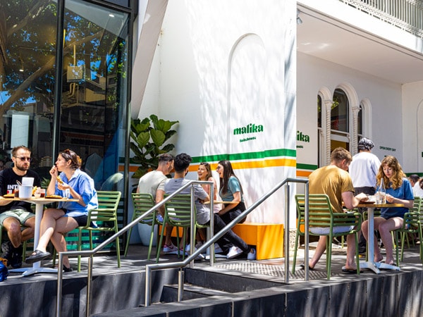 people dining outside Malika Bakehouse