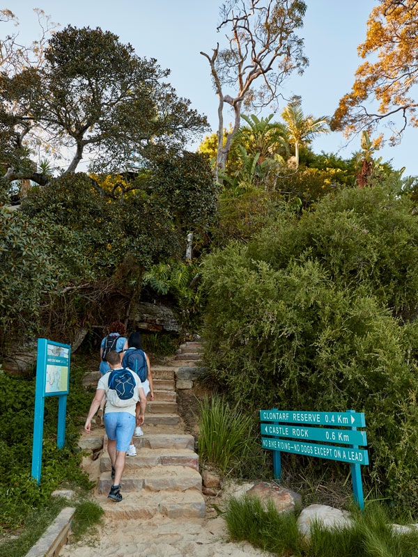 friends climbing up Spit Bridge to Manly via Clontarf Beach