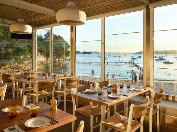 View of the beach from the dining room at Ripples Manly