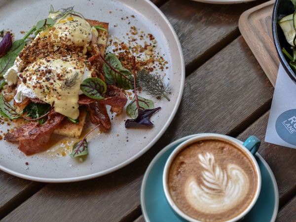 Eggs and coffee at Ruby Lane in Manly